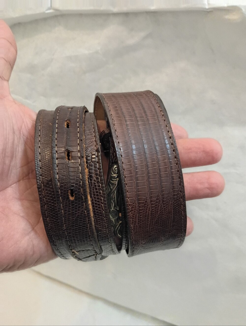 Justin | Men’s Genuine Lizard Mens Vintage Belt Size 40